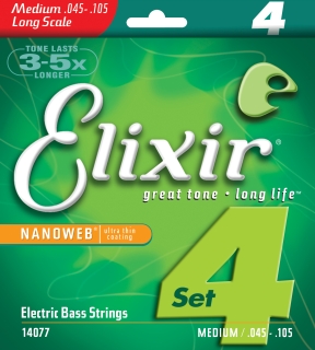 Elbassträngar set Elixir Nanoweb Medium 4-str i gruppen Instrument & tillbehör / Strängar / Elbassträngar hos musikskolan.se (101171)