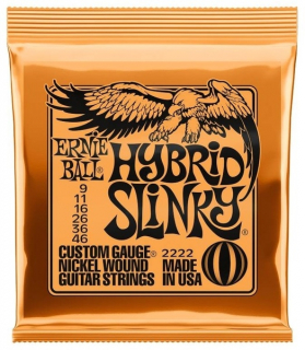 Elgitarrsträng set Hybrid Slinky 2222 9-46 i gruppen Noter & böcker / Gitarr/Elgitarr / Strängar / Elgitarrsträngar hos musikskolan.se (1102222)