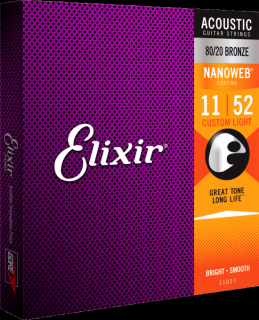 Gitarrsträngar Elixir Acoustic 80/20 Bronze Custom light 11-52 i gruppen Instrument & tillbehör / Strängar / Gitarrsträngar hos musikskolan.se (733132110278)