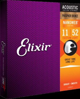 Gitarrsträngar Elixir Acoustic Phosphor Bronze Custom light 11-52 i gruppen Instrument & tillbehör / Strängar / Gitarrsträngar hos musikskolan.se (733132160273)