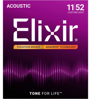 Gitarrsträngar Elixir Acoustic Phosphor Bronze Custom light 11-52 i gruppen Instrument & tillbehör / Strängar / Gitarrsträngar hos musikskolan.se (733132160273)