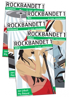 Rockbandet 1 - bokpaket Bas, gitarr, keyboard, sång och trummor i gruppen Noter & böcker / Rockband / Rockband alla hos musikskolan.se (9789185791989)