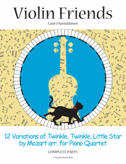 Violin Friends: 12 variations of Twinkle Twinkle Little Star för pianokvartett i gruppen Noter & böcker / Viola / Flerstämmigt/ensemble hos musikskolan.se (9798833282663)