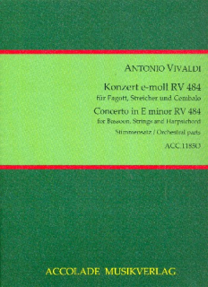 Vivaldi: Konzert E-Moll Rv 484 Stämsats i gruppen Noter & böcker / Fagott / Klassiska noter hos musikskolan.se (ACC1185O)