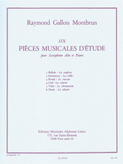 Gallois-Montbrun: 6 pieces - Altsax + Pi i gruppen Noter & böcker / Saxofon / Klassiska noter hos musikskolan.se (AL21131)
