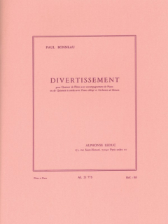 Paul Bonneau: Divertissement flöjtkvartett och piano i gruppen Noter & böcker / Flöjt / Kvartetter: 4 flöjter hos musikskolan.se (AL21775)