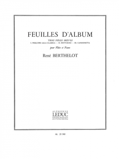 Berthelot: Feuilles d'album - Fl + Pi i gruppen Noter & böcker / Flöjt / Flöjt med pianoackompanjemang hos musikskolan.se (AL25585)