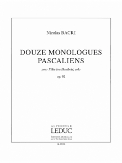Bacri:  Monologues Pascaliens 12 Op 92 i gruppen Noter & böcker / Flöjt / Soloflöjt hos musikskolan.se (AL29838)