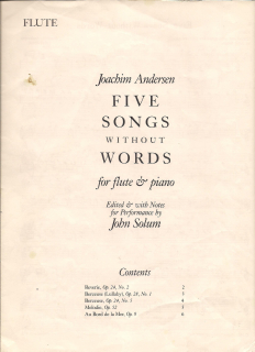 Anderson: Five Songs Without Words i gruppen Noter & böcker / Flöjt / Flöjt med pianoackompanjemang hos musikskolan.se (B00A2V2M58)
