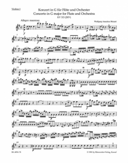 Mozart: Konsert G-dur KV 313 /Vl 1 i gruppen Noter & böcker / Flöjt / Flöjt med pianoackompanjemang hos musikskolan.se (BA4854-74)
