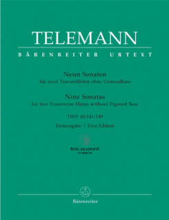 Telemann: 9 Sonaten /2 Fl i gruppen Noter & böcker / Flöjt / Duetter - 2 flöjter / 2 flöjter+piano hos musikskolan.se (BA5888)