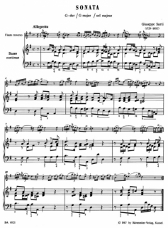 Sarti: Sonaten G-dur g-m/Fl+Bc i gruppen Noter & böcker / Flöjt / Flöjt med pianoackompanjemang hos musikskolan.se (BA6821)