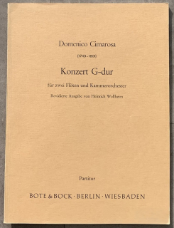 Cimarosa: Konzert G-dur PartItur i gruppen Noter & böcker / Flöjt / Duetter - 2 flöjter / 2 flöjter+piano hos musikskolan.se (BB6400942)
