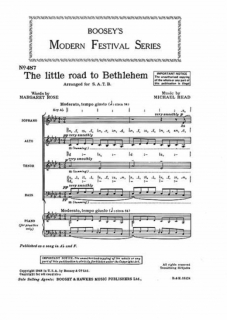 Head:  The little road to Bethlehem (SATB) i gruppen Noter & böcker / Sång och kör / Körnoter och flerstämmigt hos musikskolan.se (BH5400127)