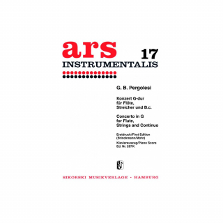 Pergolesi: Konsert G-dur för flöjt och piano i gruppen Noter & böcker / Flöjt / Flöjt med pianoackompanjemang hos musikskolan.se (BHS2231)