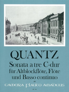 Quantz: Sonata a tre C-dur für Altblockflöte, flöte und Basso Continuo i gruppen Noter & böcker / Flöjt / Övrig kammarmusik med flöjt hos musikskolan.se (BP746)