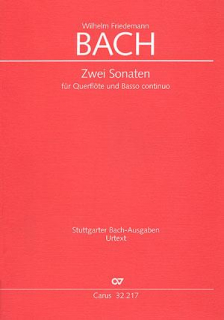 Bach W.Fr: 2 Sonaten e-moll + F-Dur /Fl+bc i gruppen Noter & böcker / Flöjt / Flöjt med pianoackompanjemang hos musikskolan.se (CV32.217)