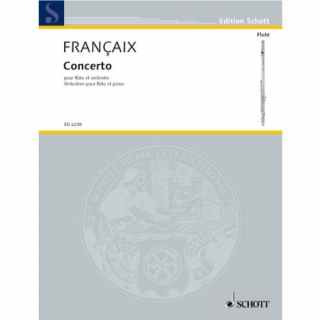 Francaix. Concerto för flöjt och orkester (pianosats) i gruppen Noter & böcker / Flöjt / Flöjt med pianoackompanjemang hos musikskolan.se (ED6238)