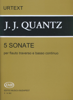 Quantz: 5 sonatas i gruppen Noter & böcker / Flöjt / Flöjt med pianoackompanjemang hos musikskolan.se (EMBZ14362)