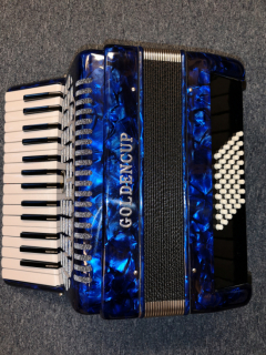 Dragspel Golden Cup piano 30 2-körigt mörkblått i gruppen Instrument & tillbehör / Dragspel hos musikskolan.se (GCPI30mbla)