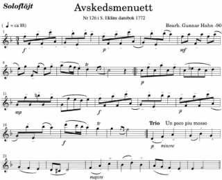 Hahn: Avskedsmenuett + Vals i juninatt Flöjtsolo i gruppen Noter & böcker / Flöjt / Soloflöjt hos musikskolan.se (GHM221)
