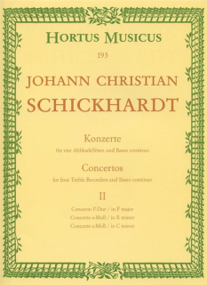 Schickhardt: Sechs Konzerte für 4 Altblockflöten und Basso continuo, band II i gruppen Noter & böcker / Blockflöjt / Notsamlingar hos musikskolan.se (HM193)