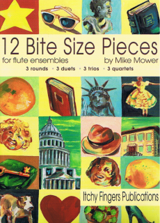 Mower: 12 Bite Size Pieces 2-4 flöjter i gruppen Noter & böcker / Flöjt / Kvartetter: 4 flöjter hos musikskolan.se (IFP031)