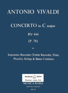 Vivaldi: Concerto in C major RV444 för sopraninoblockflöjt, stråkar och BC i gruppen Noter & böcker / Flöjt / Flöjt med stråkinstrument hos musikskolan.se (MR1529B)