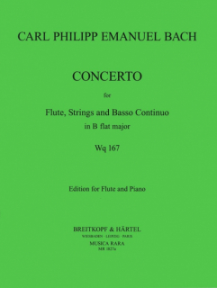 Bach CPE: Konsert B-dur Wq 167 flöjt och piano i gruppen Noter & böcker / Flöjt / Flöjt med pianoackompanjemang hos musikskolan.se (MR1827A)