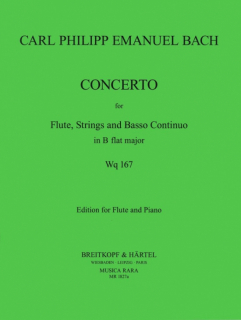 Bach CPE: Konsert B-dur Wq 167 flöjt och piano i gruppen Noter & böcker / Flöjt / Flöjt med pianoackompanjemang hos musikskolan.se (MR1827A)