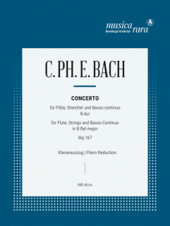 Bach CPE: Konsert B-dur Wq 167 flöjt och piano i gruppen Noter & böcker / Flöjt / Flöjt med pianoackompanjemang hos musikskolan.se (MR1827A)