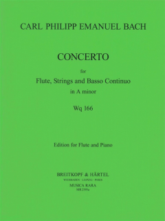 Bach CPE: Concerto for flute, strings and basso continuo in a minor WQ 166 i gruppen Noter & böcker / Flöjt / Flöjt med pianoackompanjemang hos musikskolan.se (MR2195A)