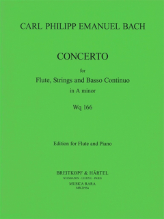 Bach CPE: Concerto for flute, strings and basso continuo in a minor WQ 166 i gruppen Noter & böcker / Flöjt / Flöjt med pianoackompanjemang hos musikskolan.se (MR2195A)