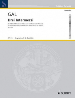 Gal: Drei Intermezzi för altblockflöjt och piano i gruppen Noter & böcker / Flöjt / Flöjt med pianoackompanjemang hos musikskolan.se (OFB134)