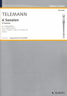 Telemann: 6 Sonaten op 2-1 och 2-2 för 2 altblockflöjter eller flöjter  i gruppen Noter & böcker / Violin / Klassiska noter hos musikskolan.se (OFB142)