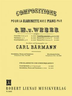 Weber: Grand Duo Op 48 - Kl+Pi i gruppen Noter & böcker / Klarinett / Kammarmusik med klarinett hos musikskolan.se (RL36080)