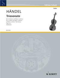 Händel: Triosonaten (9) 2 G Op.2 ( 2 Violins and Piano) i gruppen Noter & böcker / Violin / Flerstämmigt/ensemble hos musikskolan.se (SCHED4181)