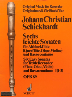 Schickhardt: 6 easy sonatas Vol. 1 i gruppen Noter & böcker / Blockflöjt / Notsamlingar hos musikskolan.se (SCHOFB89)