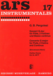 Pergolesi: Konsert G /Part i gruppen Noter & böcker / Flöjt / Flöjt med pianoackompanjemang hos musikskolan.se (SIK0287P)