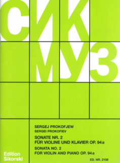 Prokofjew: Sonate Nr. 2 Op 94 /Vl+Pi i gruppen Noter & böcker / Flöjt / Duetter - 2 flöjter / 2 flöjter+piano hos musikskolan.se (SIK2108)