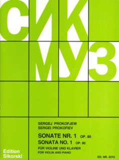 Prokofjew: Sonate Nr. 1 Op 80 /Vl+Pi i gruppen Noter & böcker / Flöjt / Duetter - 2 flöjter / 2 flöjter+piano hos musikskolan.se (SIK2215)