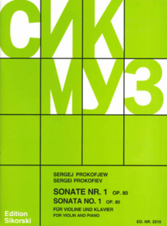 Prokofjew: Sonate Nr. 1 Op 80 /Vl+Pi i gruppen Noter & böcker / Violin / Klassiska noter hos musikskolan.se (SIK2215)