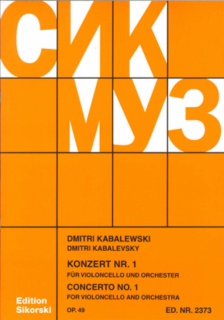 Kabalewski: Konzert Nr. 1  für Violoncello und Orchester i gruppen Noter & böcker / Cello / Klassiska noter hos musikskolan.se (SIK2373)