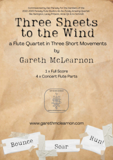 McLearnon: Three Sheets to the Wind for Flute Quartet i gruppen Noter & böcker / Flöjt / Flute Choir / flöjtensemble hos musikskolan.se (SQ2783909)