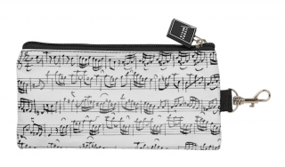 Pennfodral vit med notlinjer och karbinhake i gruppen Instrument & tillbehör / Smått & gott hos musikskolan.se (T0828)