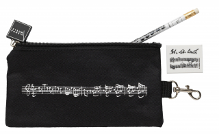 Pennfodral Delux svart med notlinje och karbinhake i gruppen Instrument & tillbehör / Smått & gott hos musikskolan.se (T0903DL)