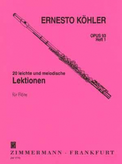 Köhler: 20 Lektionen op93:1/Fl i gruppen Noter & böcker / Flöjt / Spelskolor, etyder och övningar hos musikskolan.se (ZM1771)