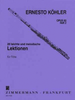 Köhler: 20 Lektionen op93 2 /Fl i gruppen Noter & böcker / Flöjt / Spelskolor, etyder och övningar hos musikskolan.se (ZM1772)