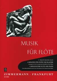 Bach CPE: 6 Sonater Urtext /Fl+gb i gruppen Noter & böcker / Flöjt / Flöjt med pianoackompanjemang hos musikskolan.se (ZM1800)
