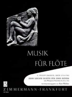 C.P.E Bach: 10 Easy Duets for two flutes i gruppen Noter & böcker / Flöjt / Duetter - 2 flöjter / 2 flöjter+piano hos musikskolan.se (ZM18530)